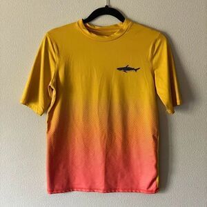 Cat & Jack Yellow and Orange Short Sleeve Youth Swim Shirt. Size XL.